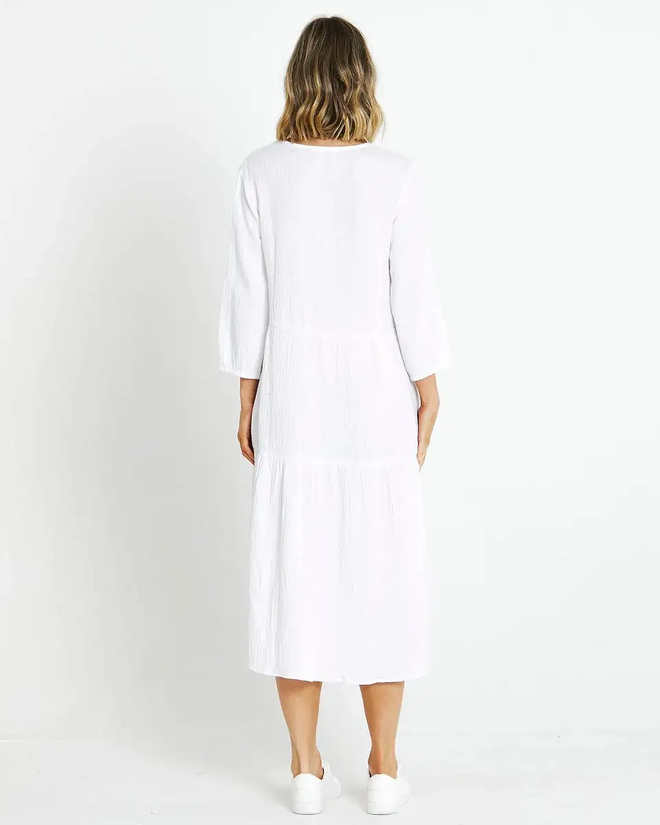 Hannah Midi Dress White