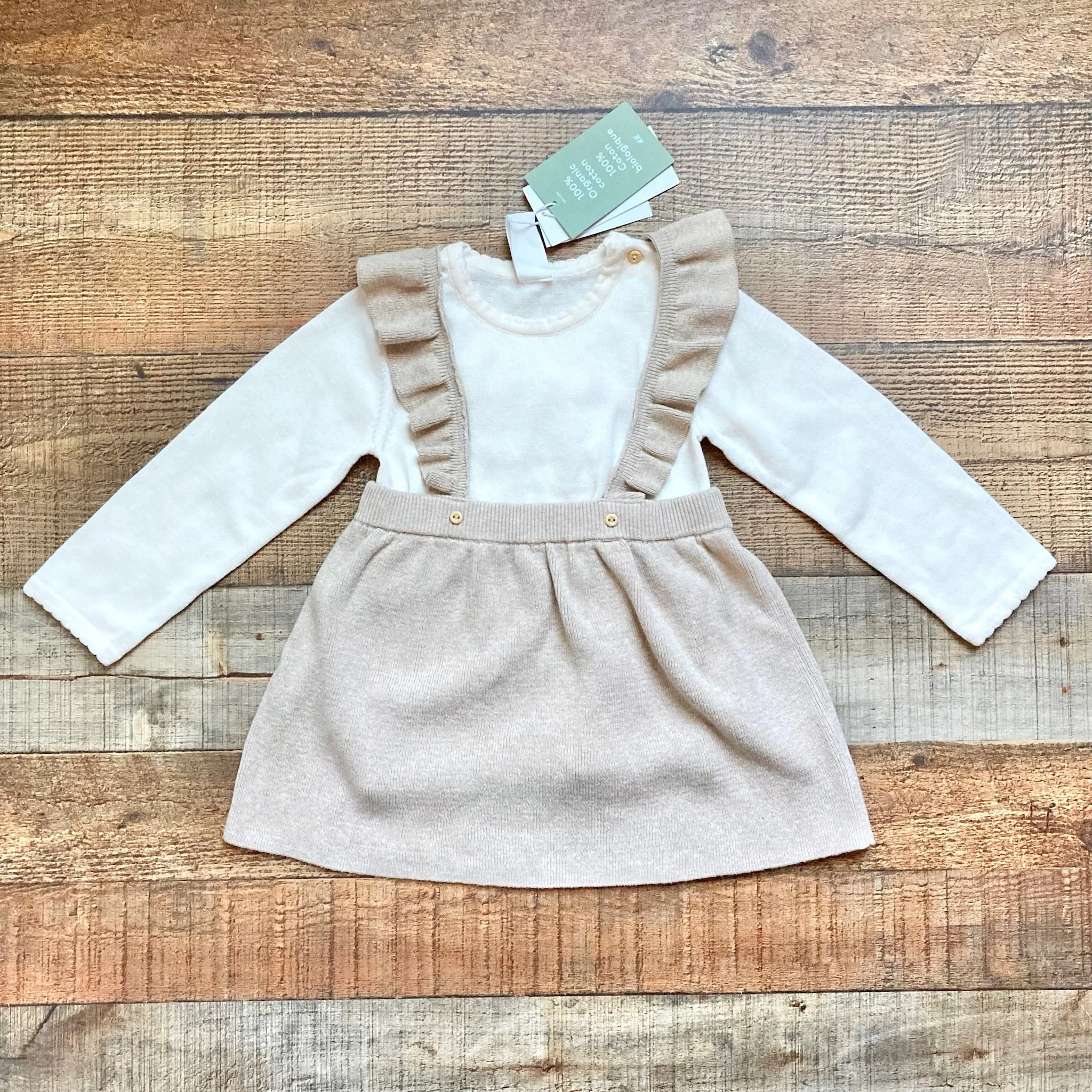 H&M Knit Dress with Cream Long Sleeve Top NWT- Size 12-18M (sold as a set)