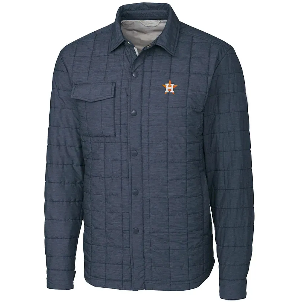 Houston Astros Navy Shirt Quilted Jacket