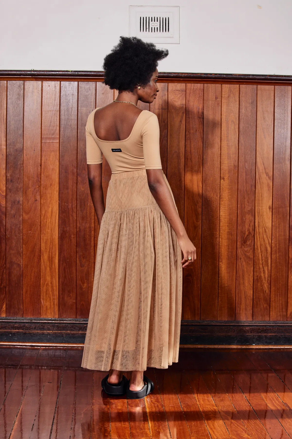 ISLAND TULLE SKIRT - BEIGE/NUDE