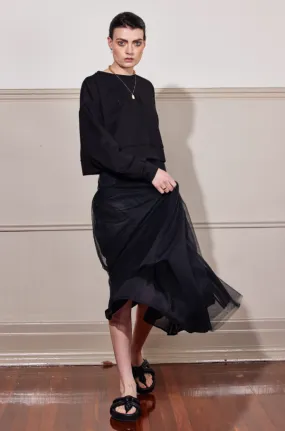 ISLAND TULLE SKIRT - BLACK