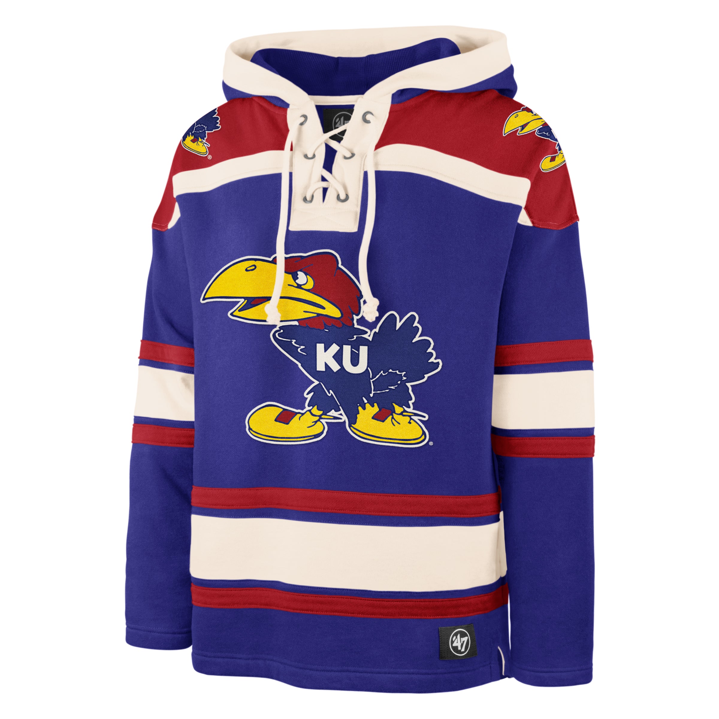 KANSAS JAYHAWKS VINTAGE SUPERIOR '47 LACER HOOD