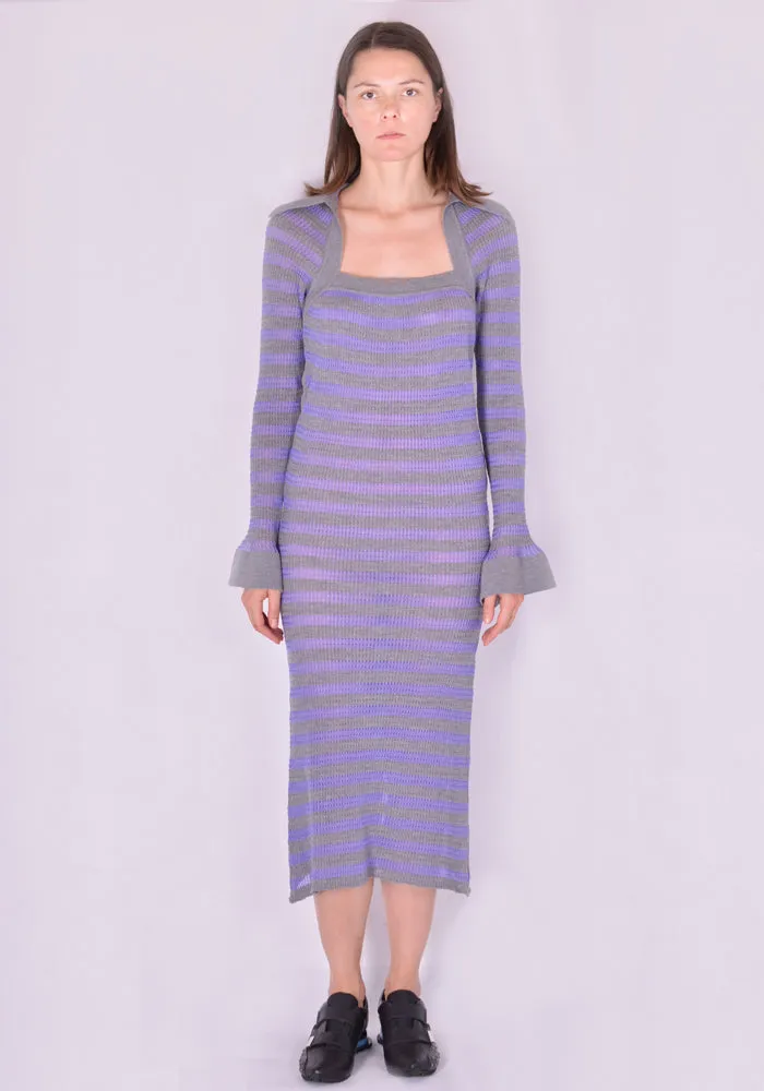 KIKO KOSTADINOV KKWAW21KN04 NINALEE KNIT DRESS AMETHYST STRIPE