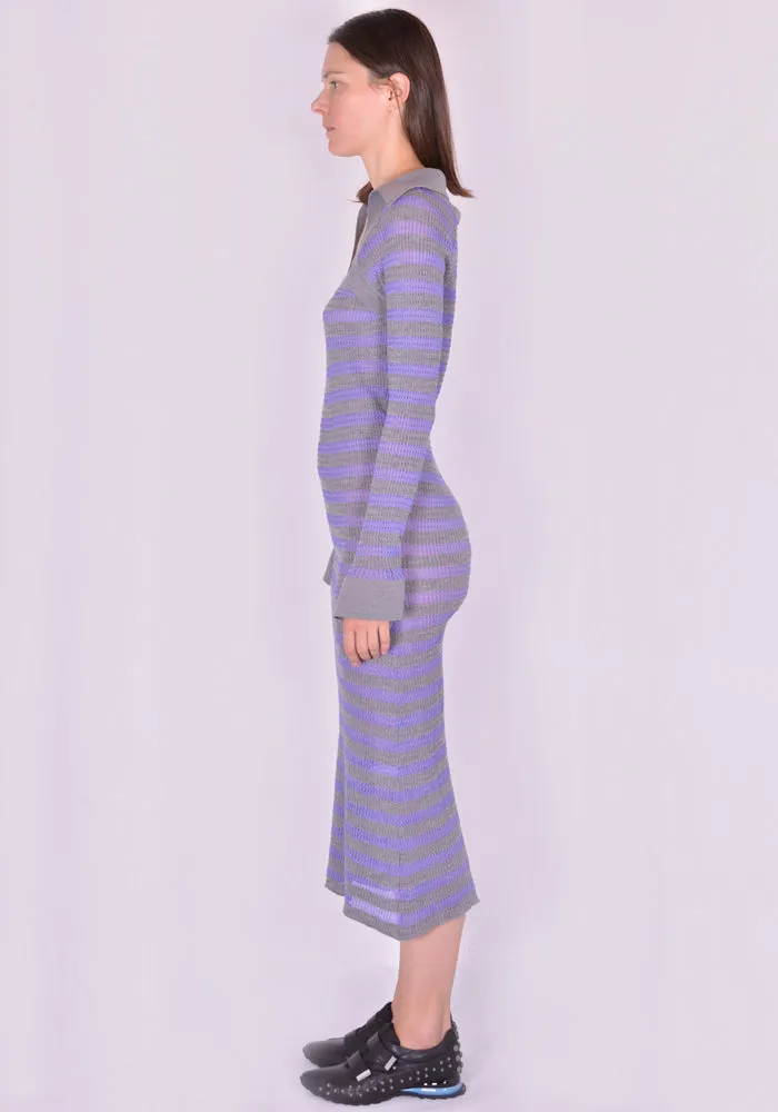 KIKO KOSTADINOV KKWAW21KN04 NINALEE KNIT DRESS AMETHYST STRIPE