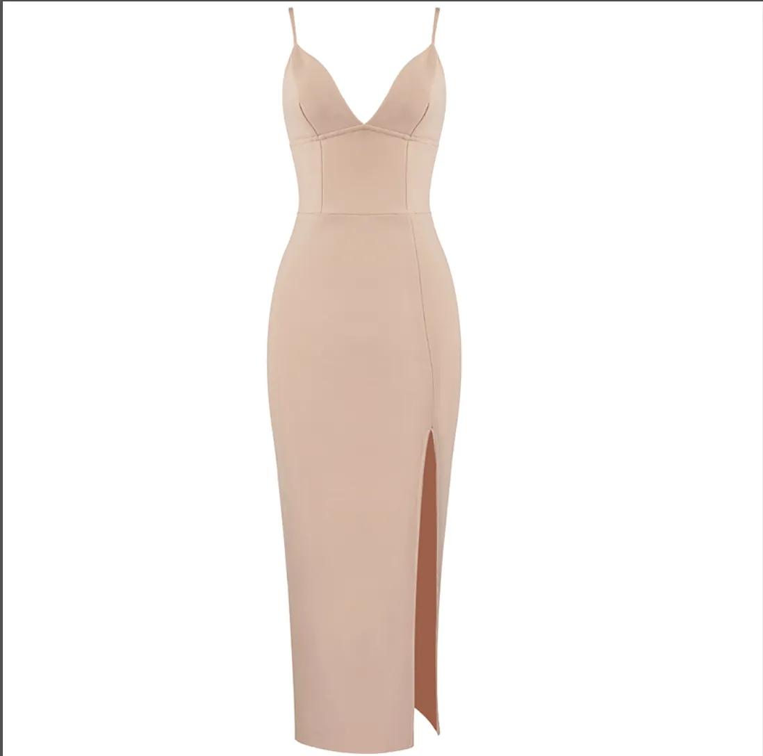 Kisha Nude Maxi Dress