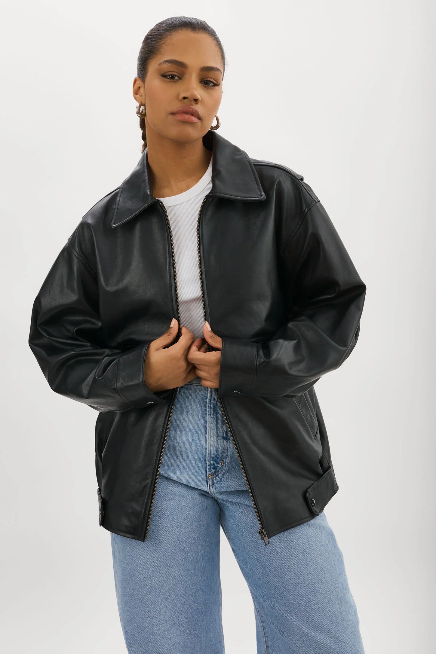 LaMarque Theia Leather Bomber Jacket | Black