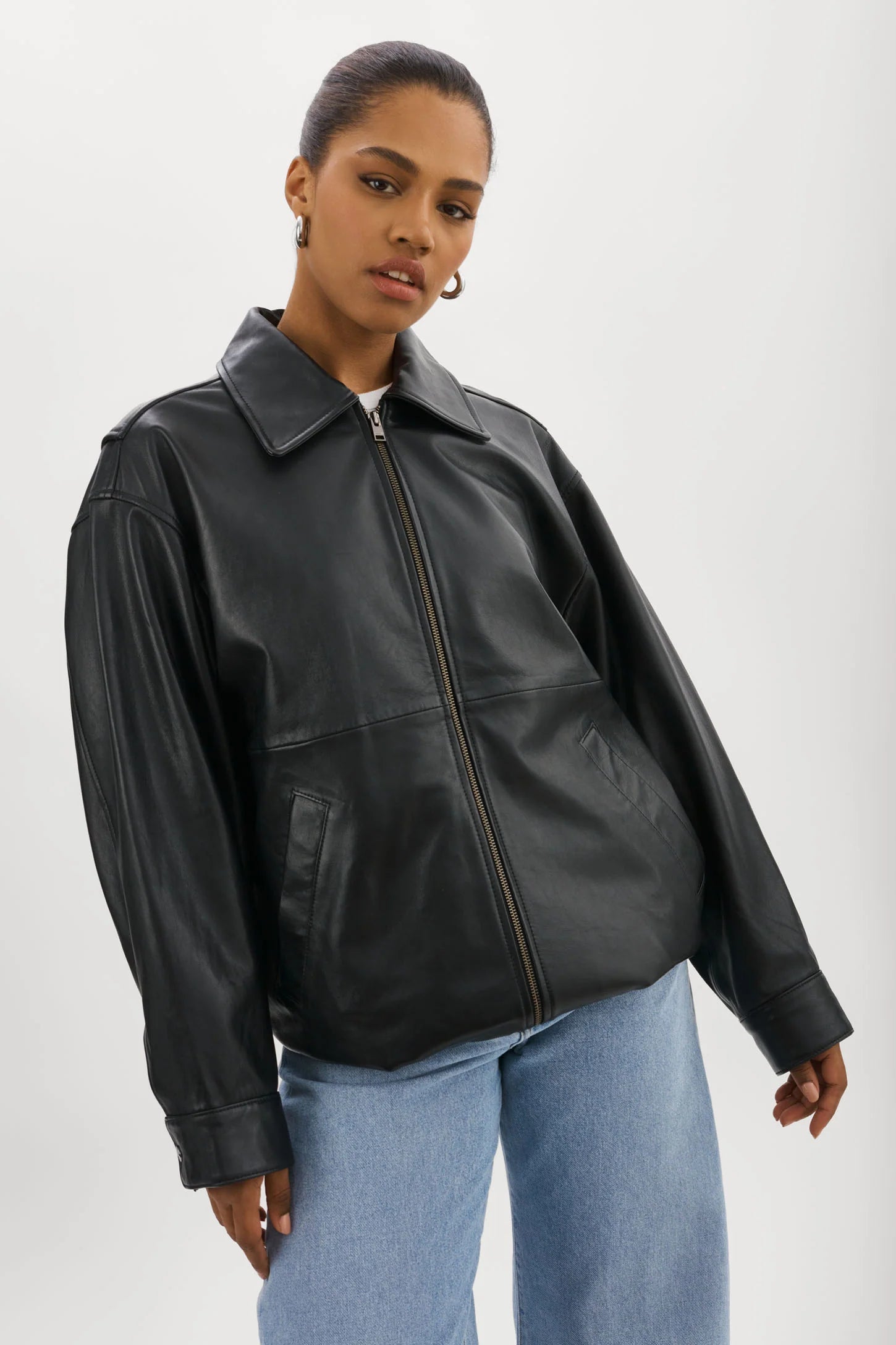 LaMarque Theia Leather Bomber Jacket | Black