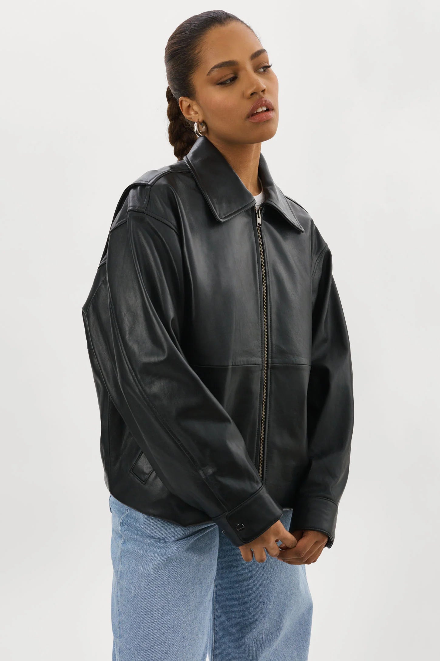 LaMarque Theia Leather Bomber Jacket | Black