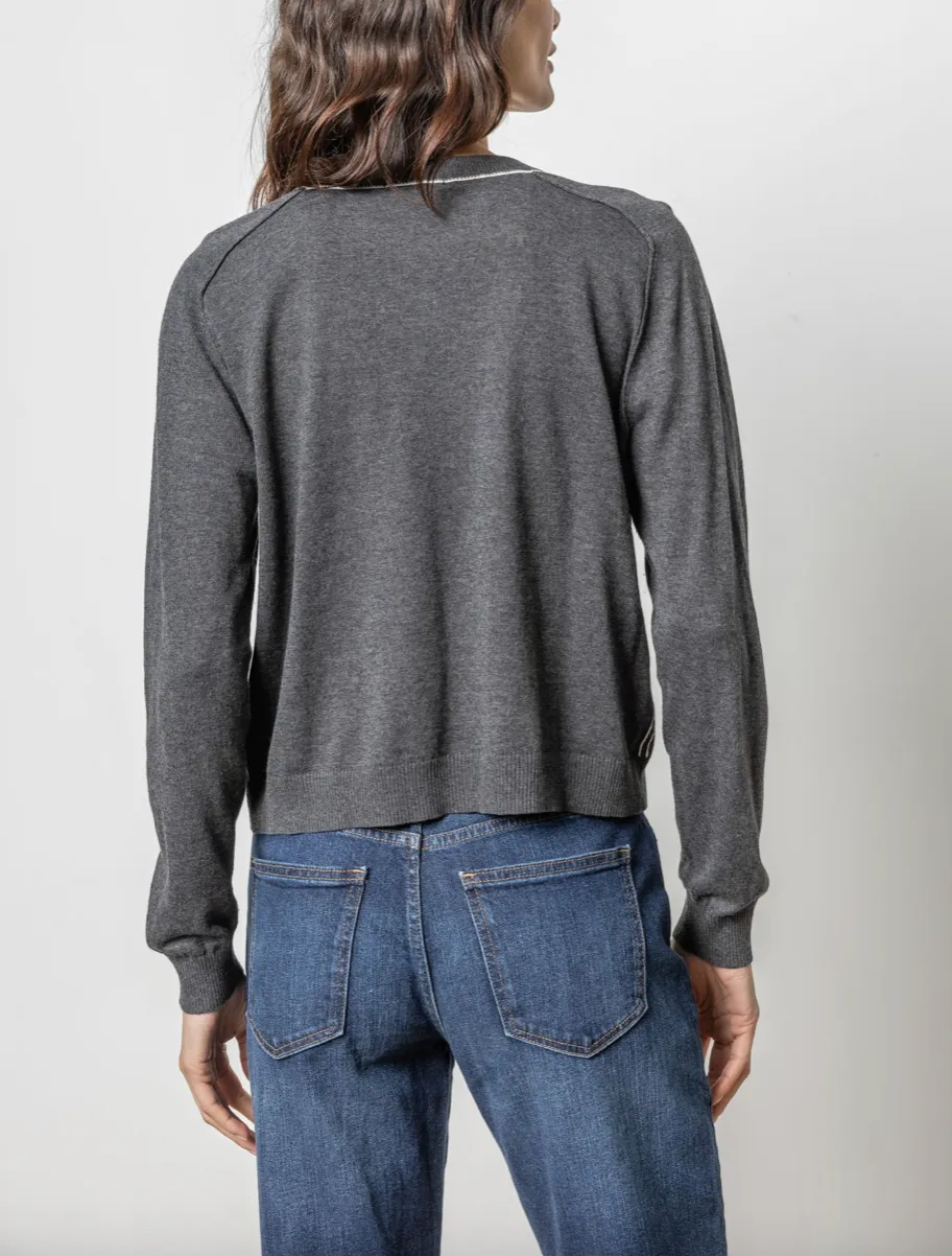 LILLA P OVERSIZED SADDLE SLEEVE SWEATER