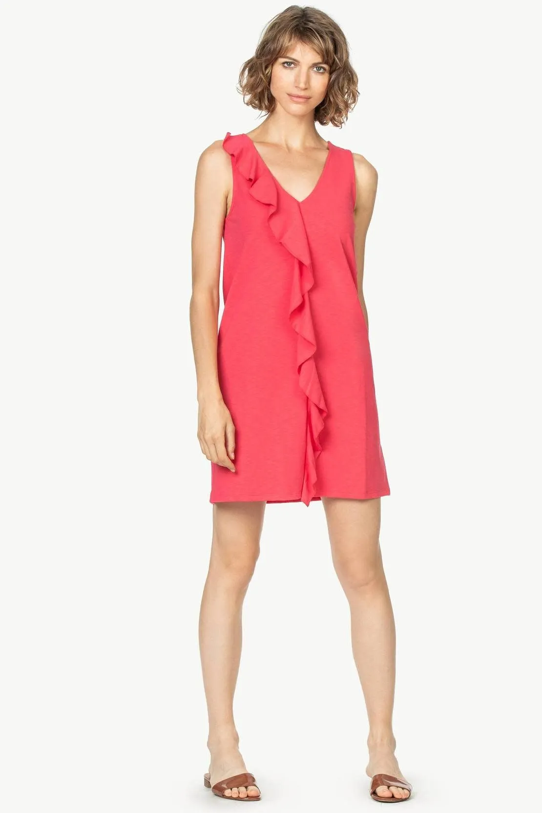 Lilla P Ruffle Front Shift Dress