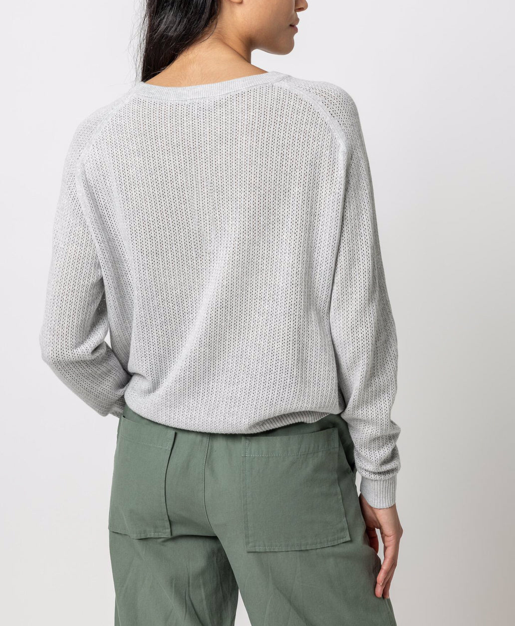 LILLA P SADDLE SLEEVE PULLOVER SWEATER