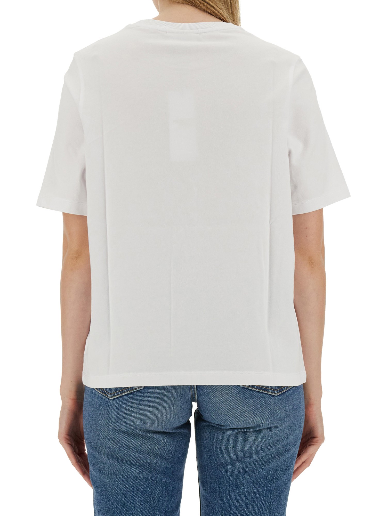 MAISON KITSUNÉ    COTTON JERSEY T-SHIRT WITH FOX PATCH