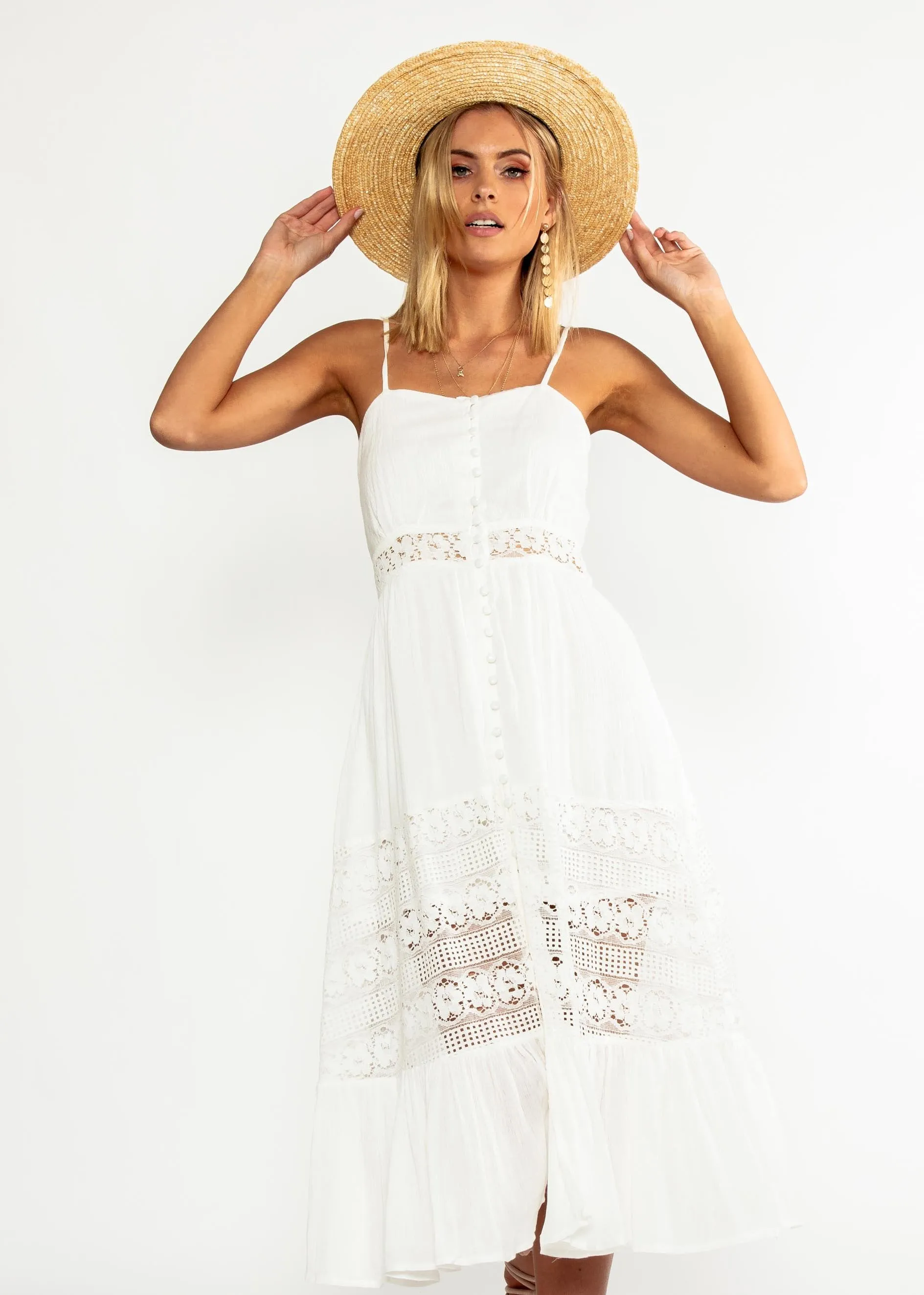 Mandy Midi Dress - White