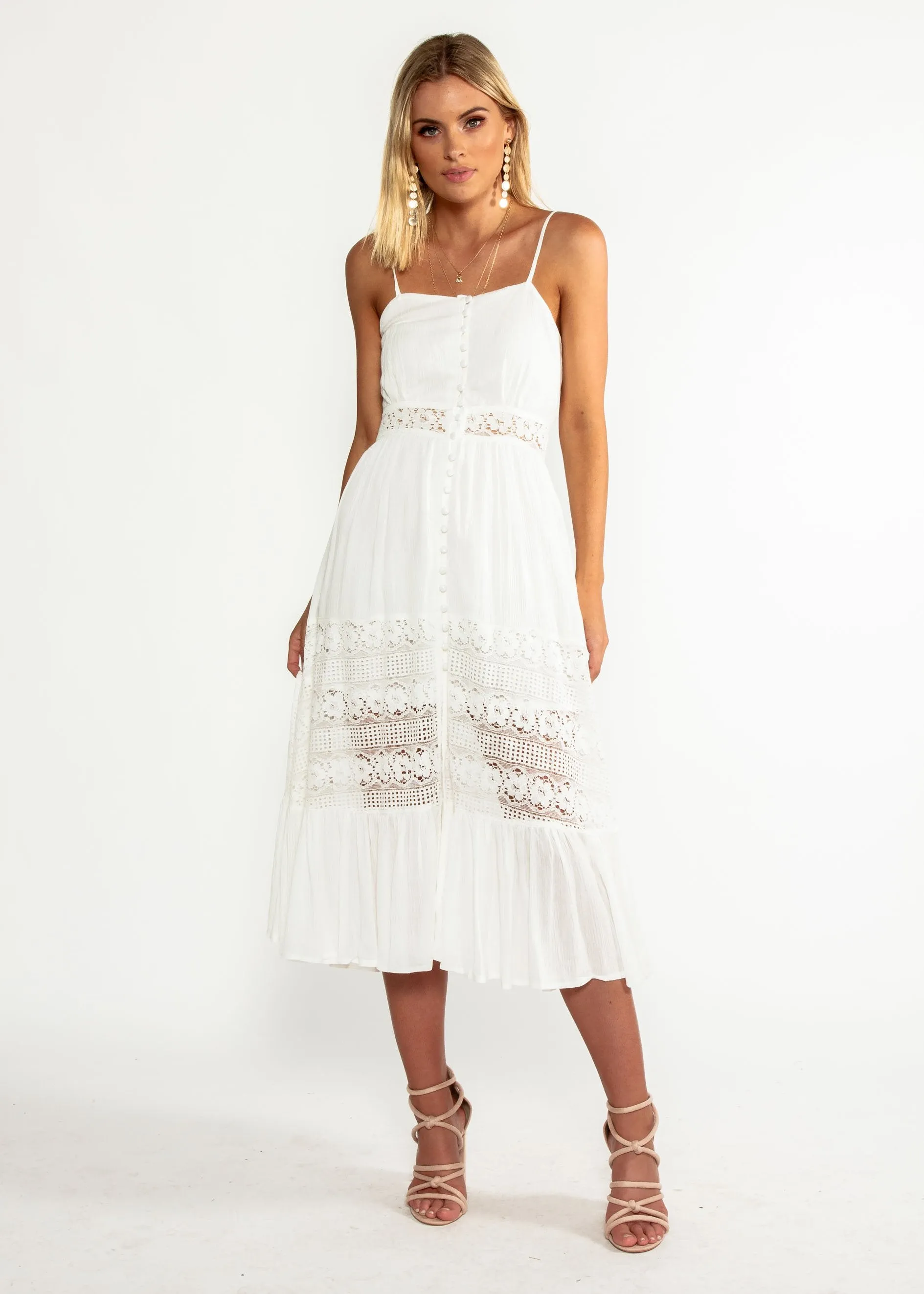 Mandy Midi Dress - White