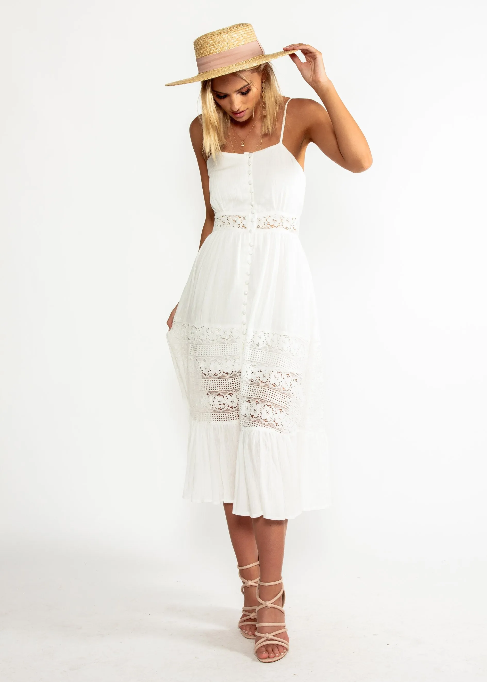 Mandy Midi Dress - White