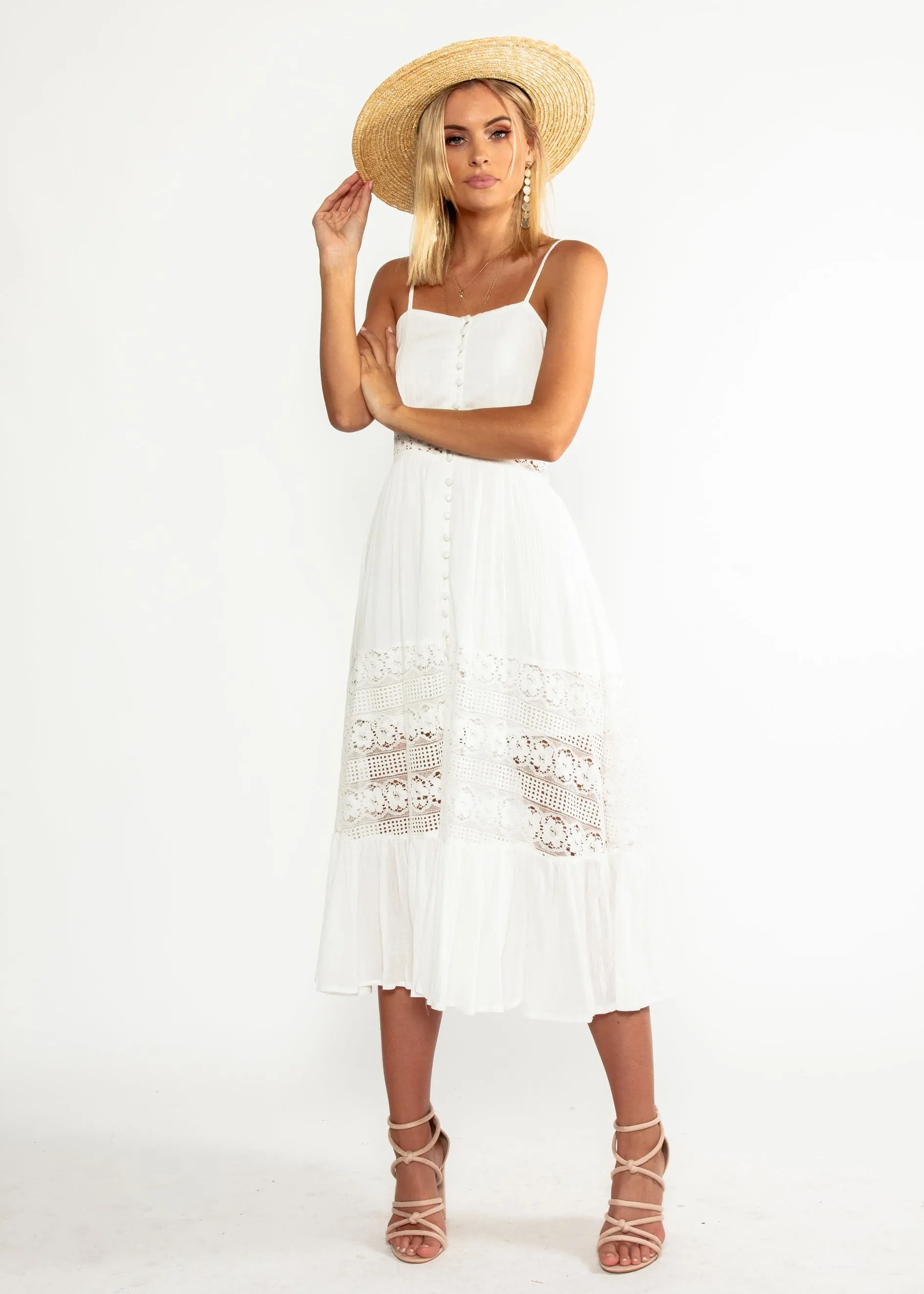 Mandy Midi Dress - White