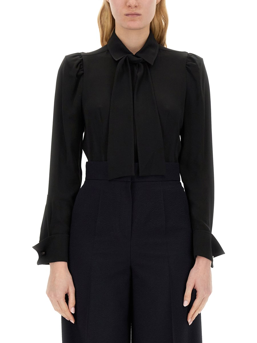 MAX MARA    SILK SHIRT WITH BOW