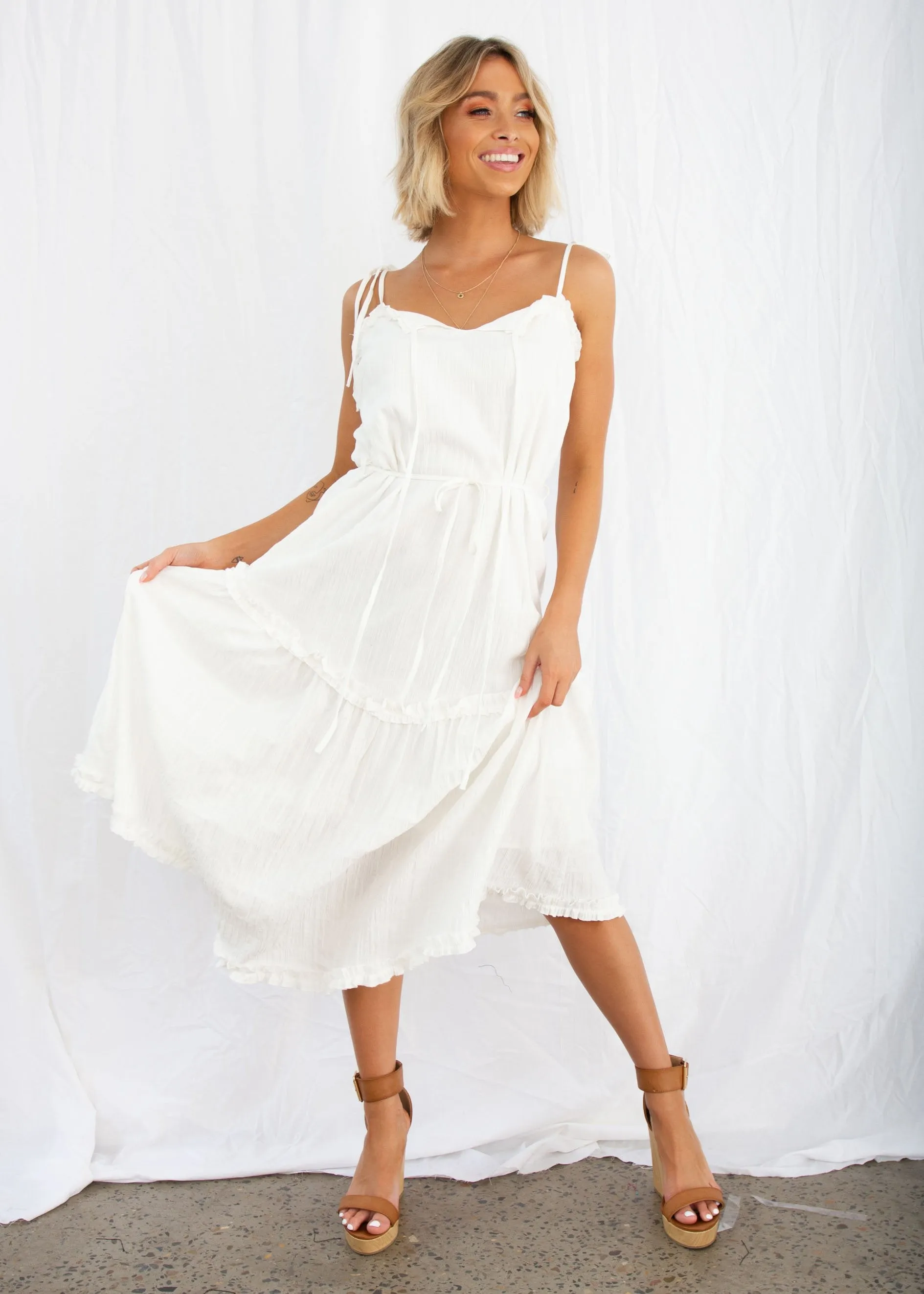 Mayfair Midi Dress - White