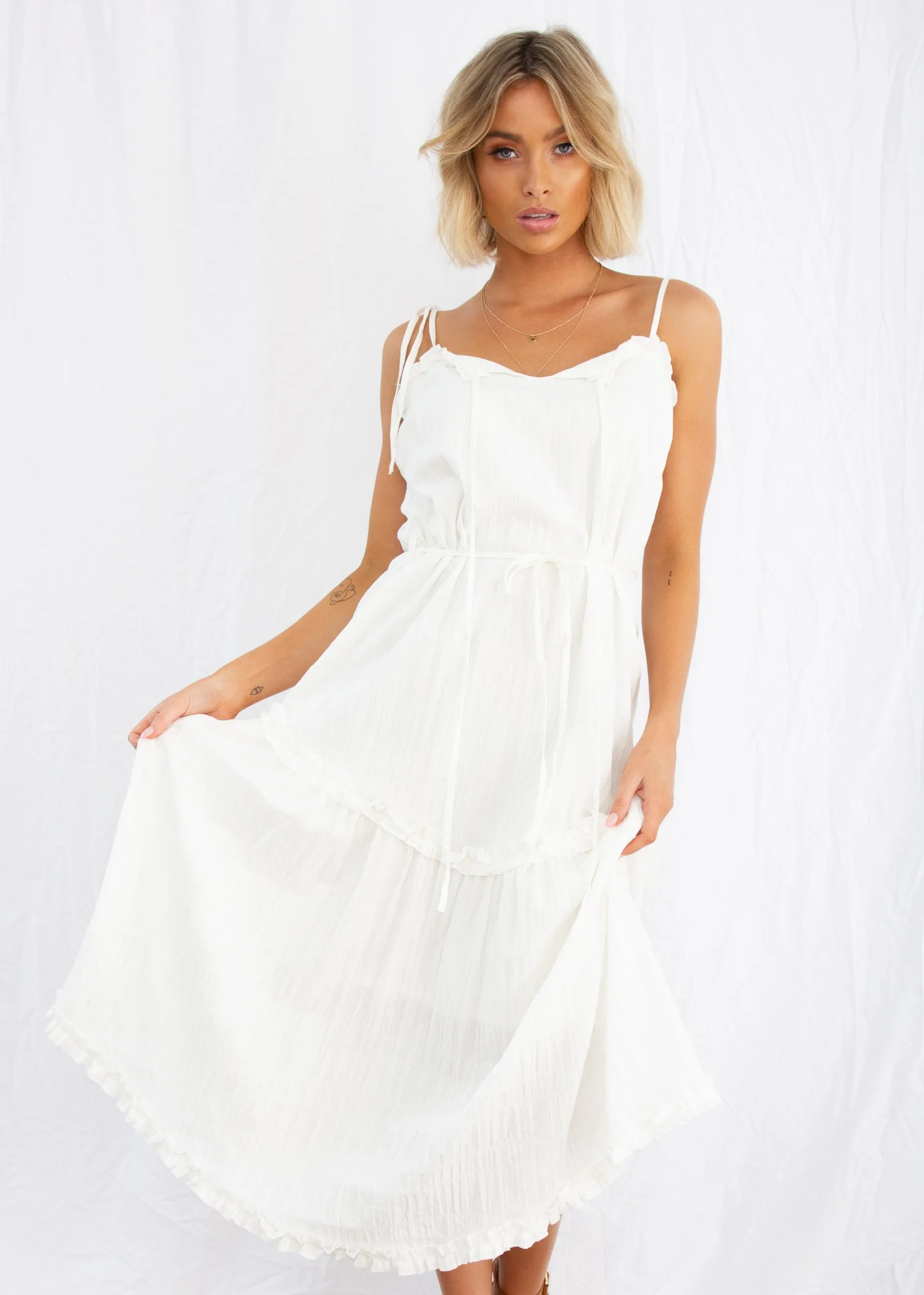 Mayfair Midi Dress - White