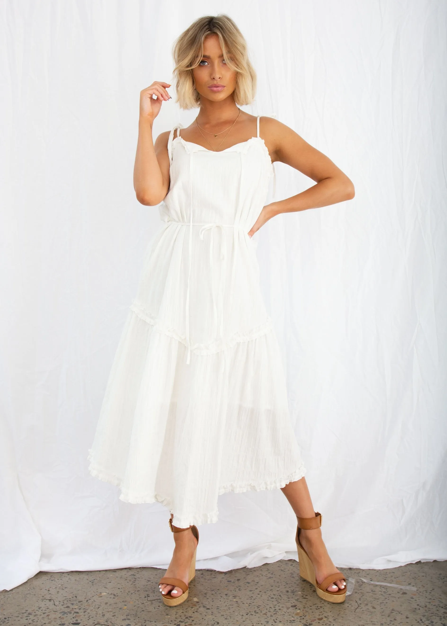 Mayfair Midi Dress - White