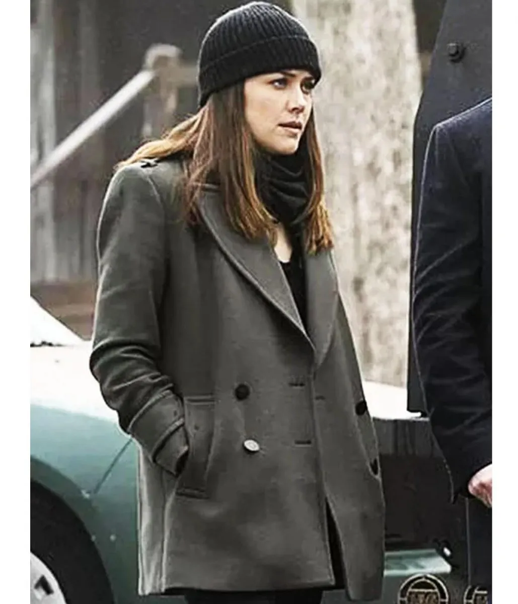 Megan Boone The Blacklist Grey Wool Peacoat