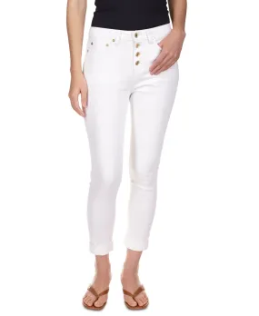 Michael  Kors Women's Rolled Hem Skinny Jeans White Size 8 Petite