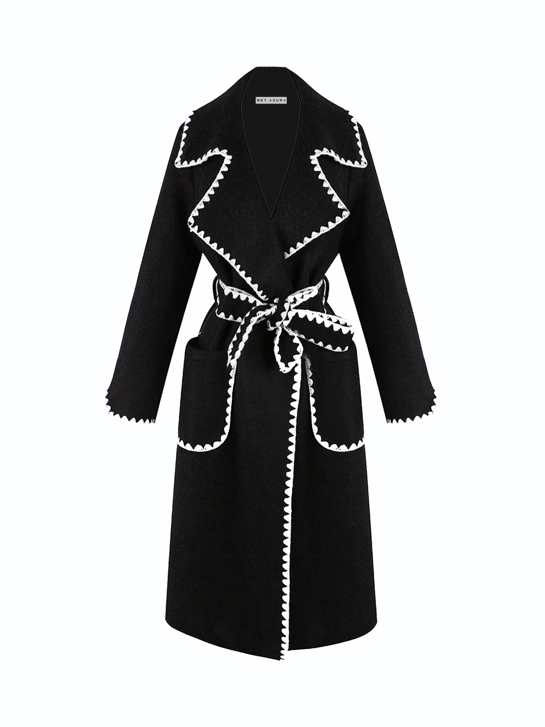 Midi Trench Coat With Contrast Edges