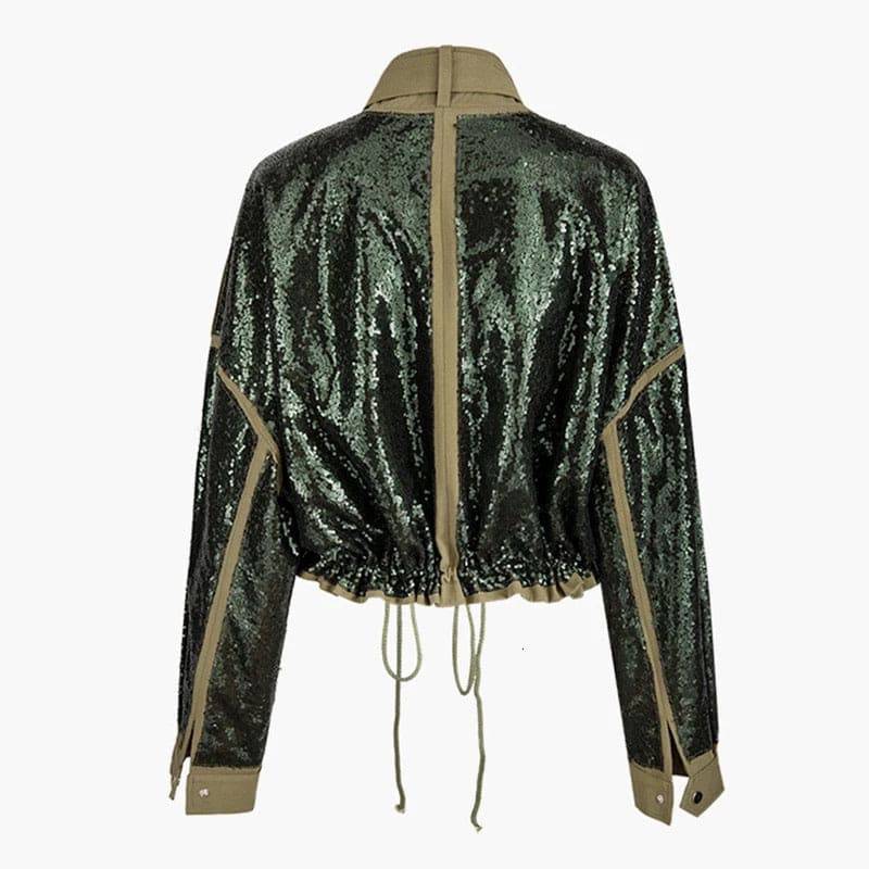 Military Chic Sequined Jacket