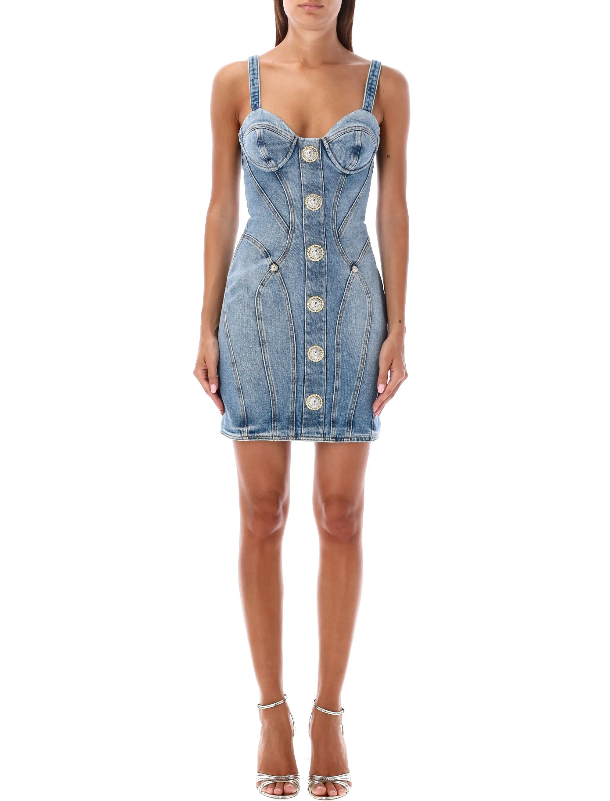 MINI DENIM DRESS BUSTIER