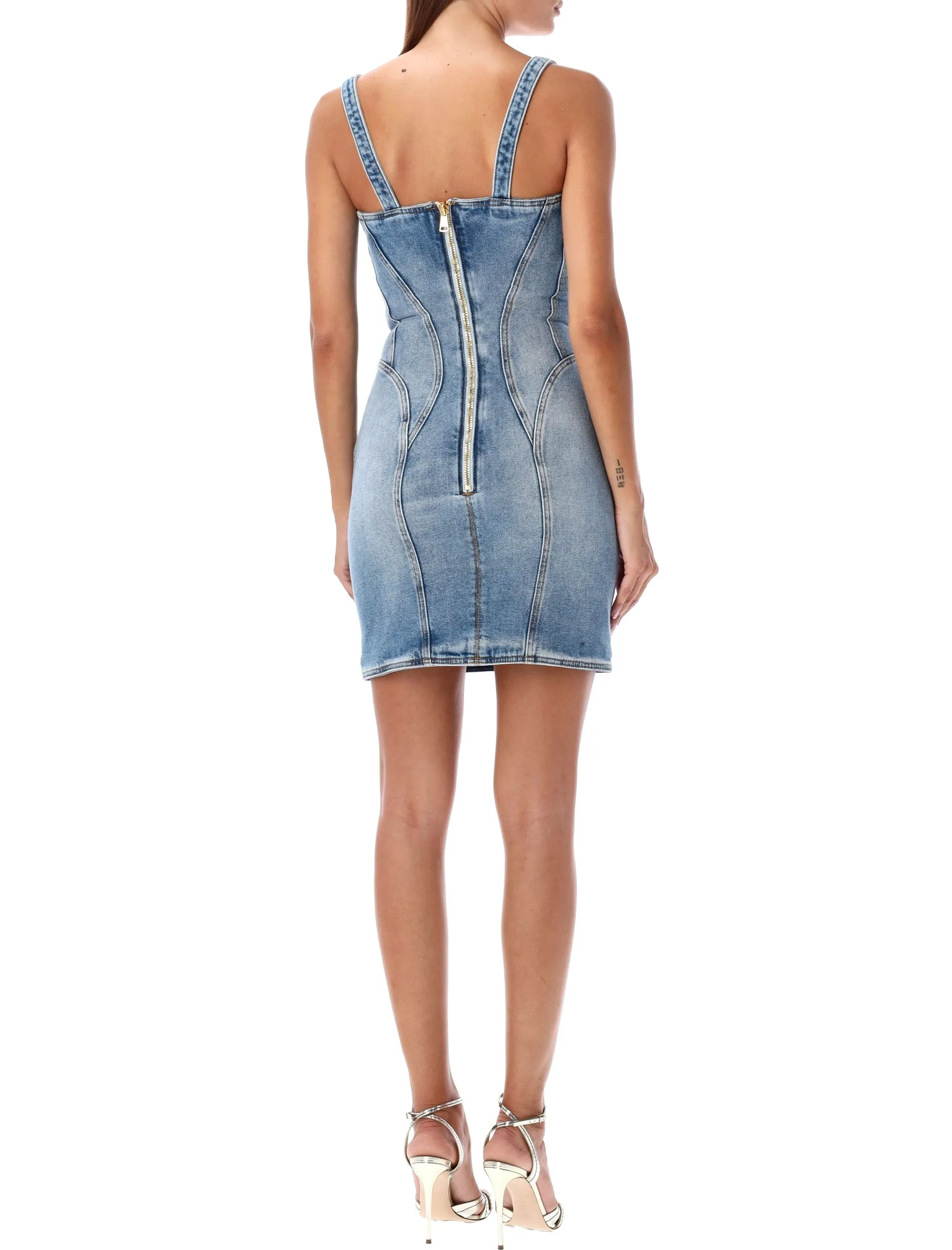 MINI DENIM DRESS BUSTIER