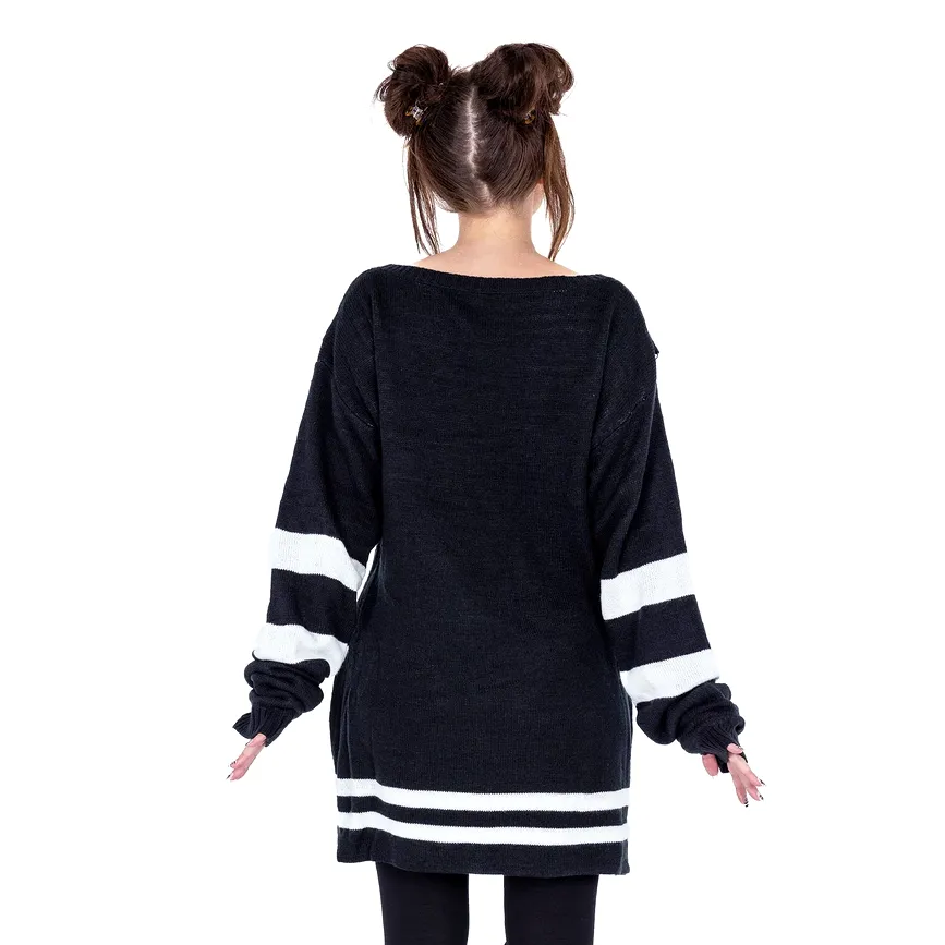 MOON CATS JUMPER - BLACK/WHITE