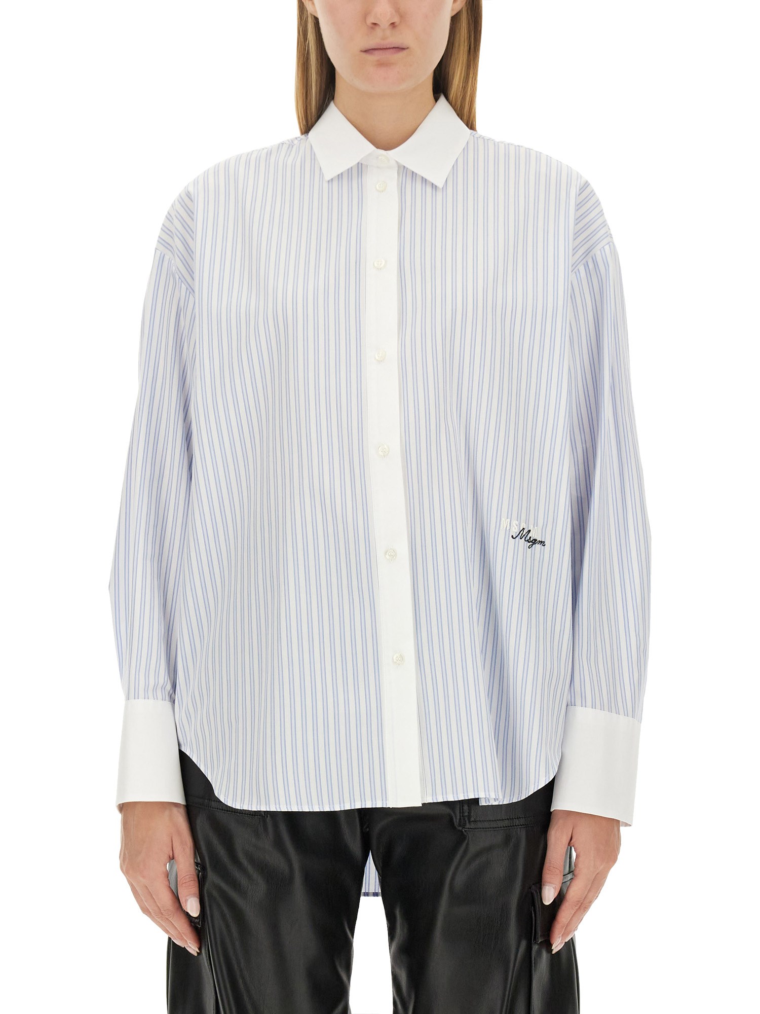 MSGM    COTTON SHIRT WITH LOGO