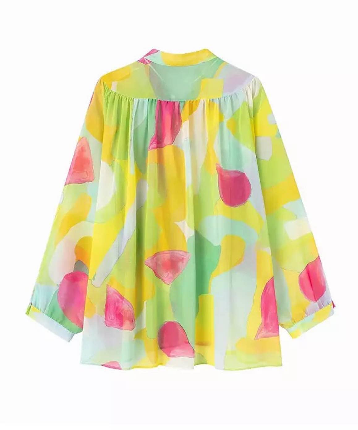 Multi Color Sheer Chiffon Loose Shirt