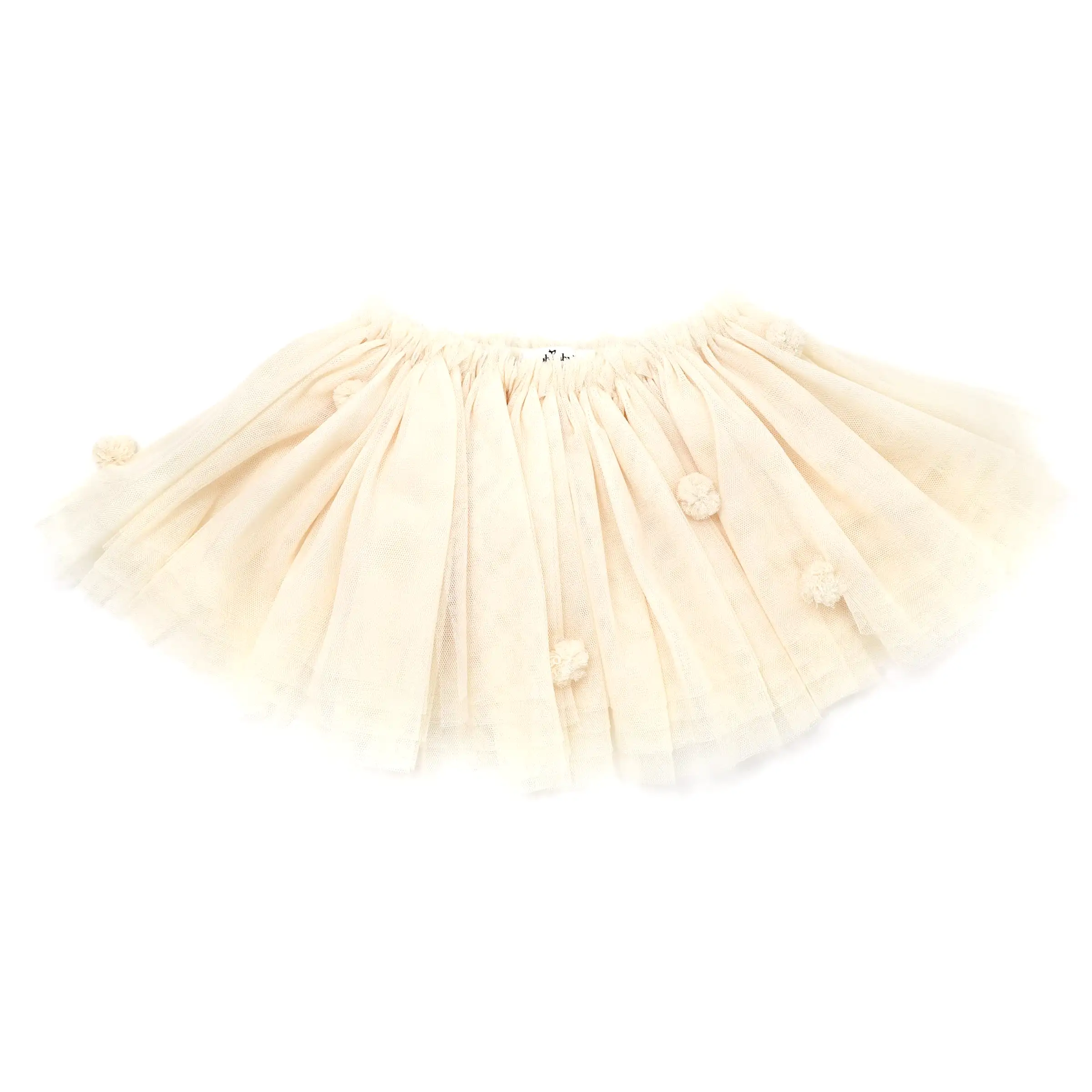 oh baby! Tulle Pom Pom Frill Tutu Skirt - Cream