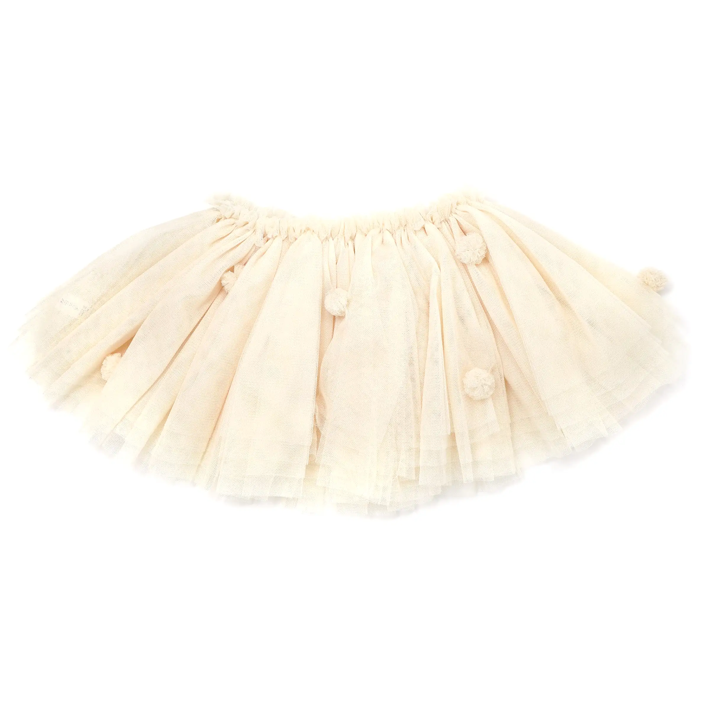 oh baby! Tulle Pom Pom Frill Tutu Skirt - Cream