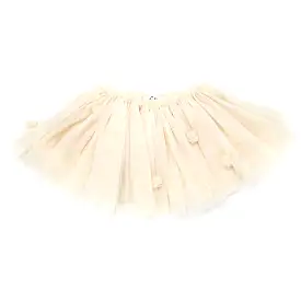 oh baby! Tulle Pom Pom Frill Tutu Skirt - Cream