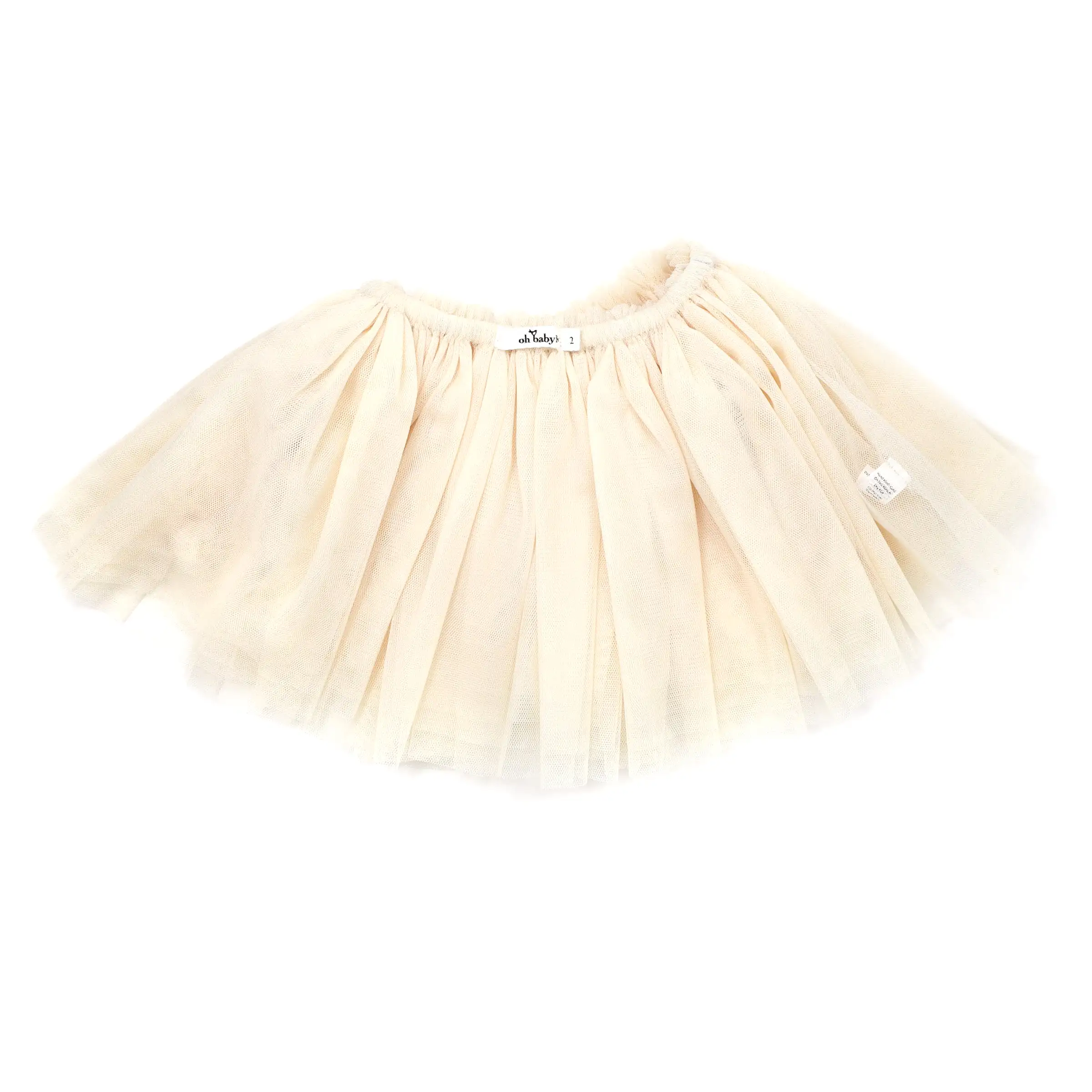 oh baby! Tulle Pom Pom Frill Tutu Skirt - Cream