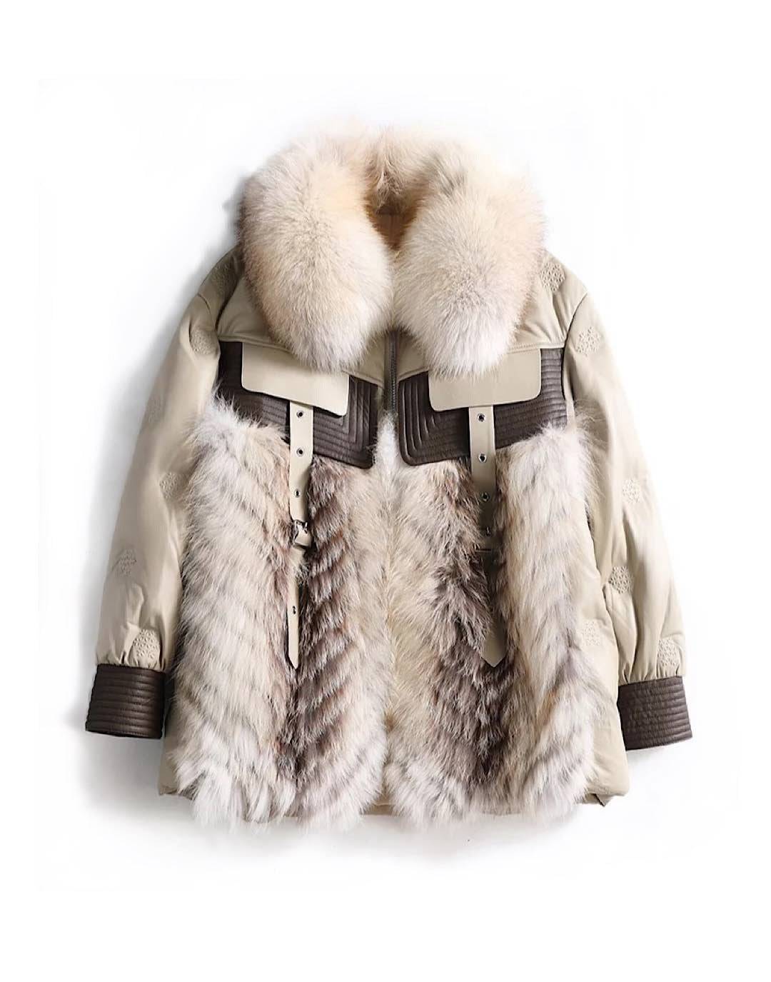 Oversized Fox Fur Duck Down Parka