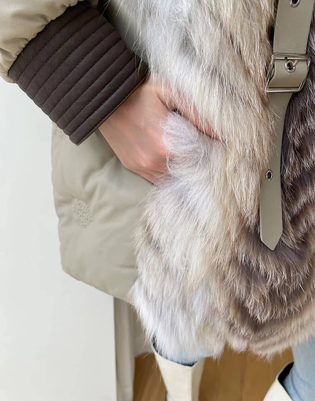 Oversized Fox Fur Duck Down Parka