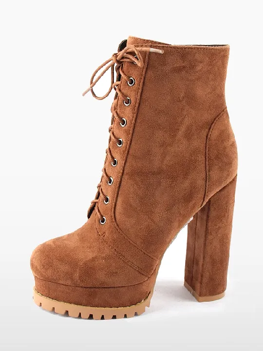 Platform Chunky Heel Ankle Boots