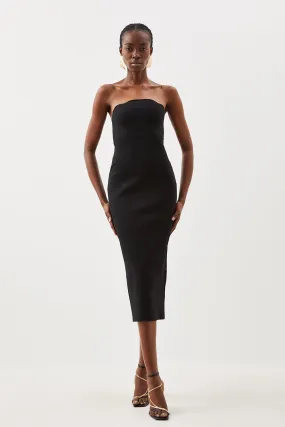 Premium Viscose Blend Body Contouring Bandeau Knit Dress | Karen Millen