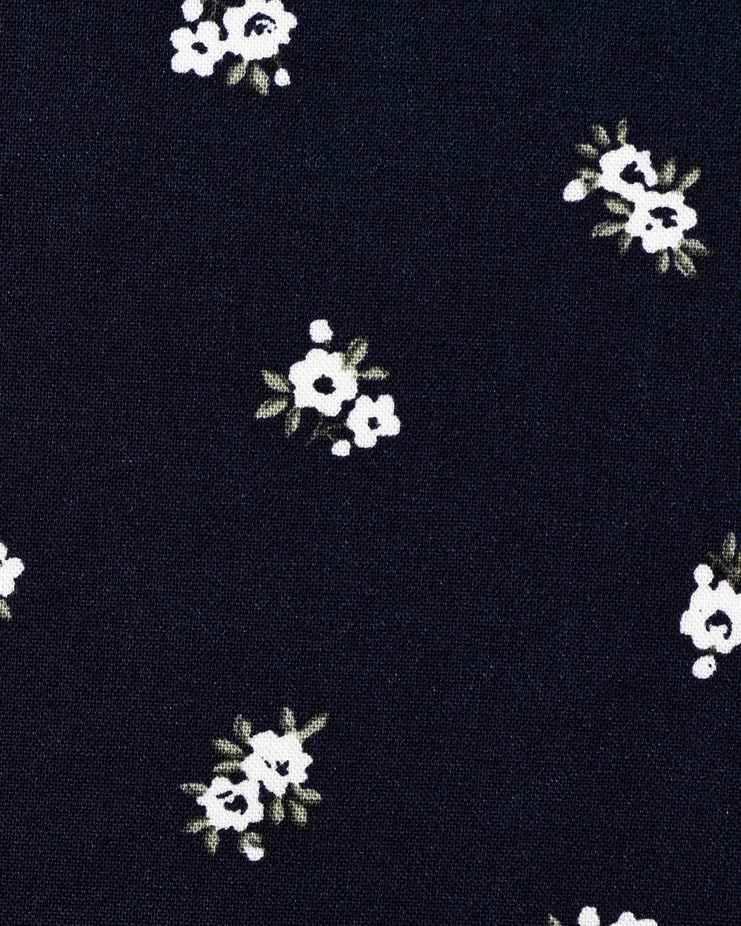 Printed Flower On Dark Navy Shirt