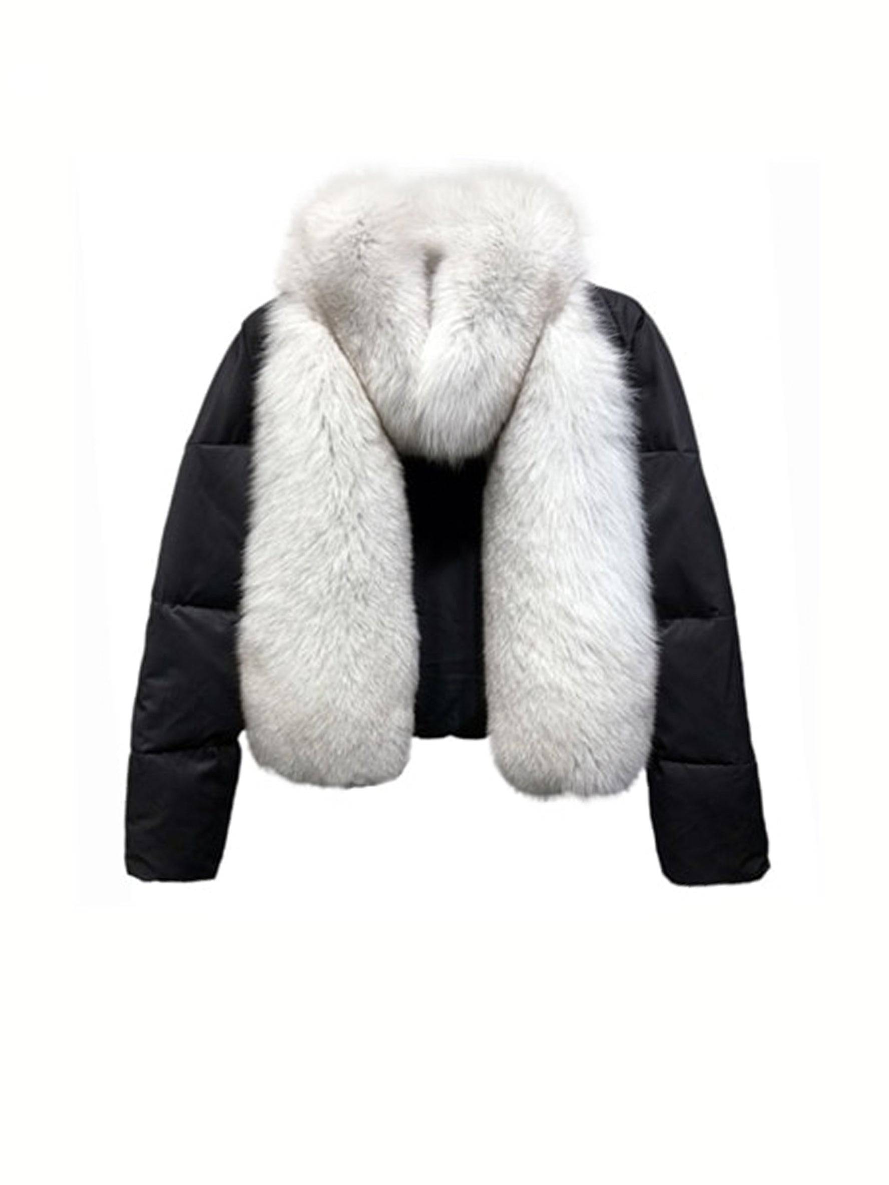 Puffer Coat With Fox Fur Collar