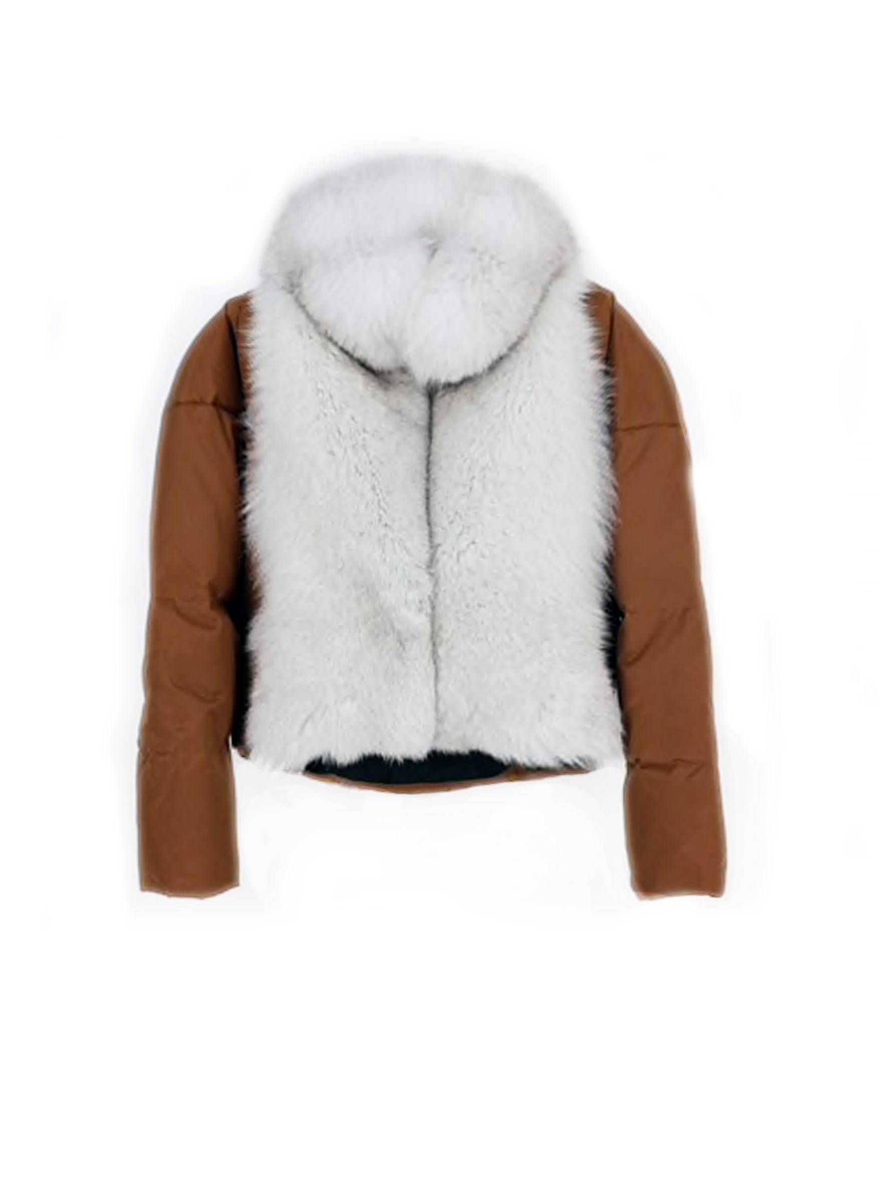 Puffer Coat With Fox Fur Collar