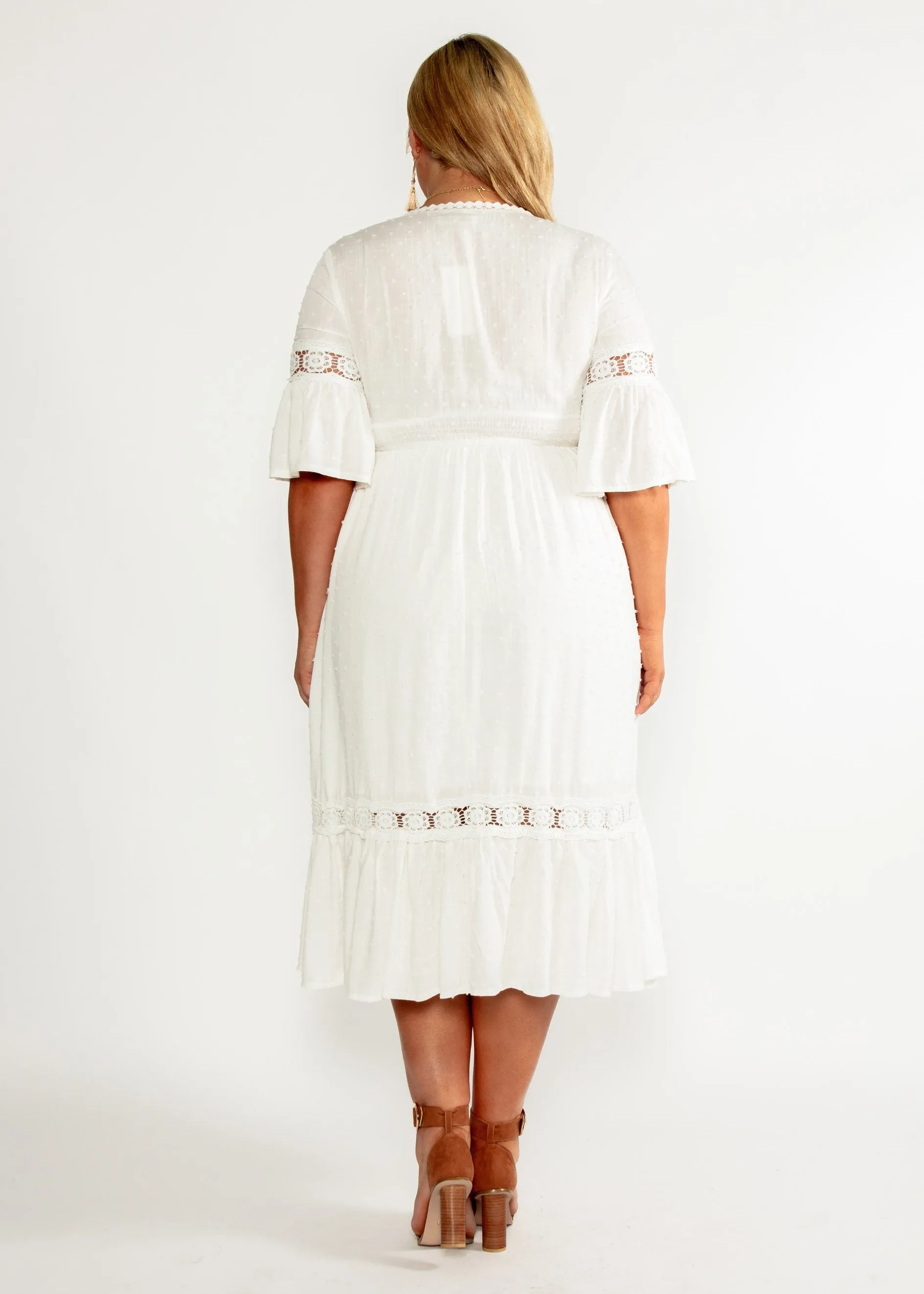 Radiate Midi Dress - White