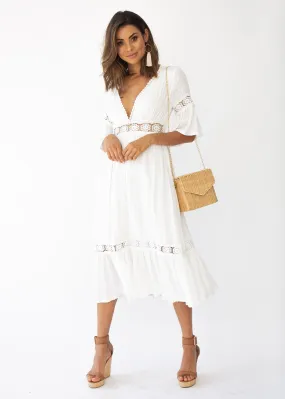 Radiate Midi Dress - White