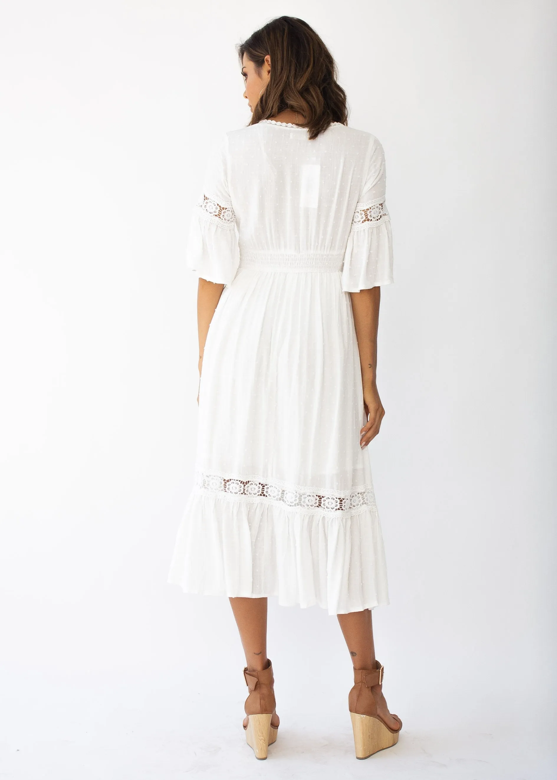 Radiate Midi Dress - White