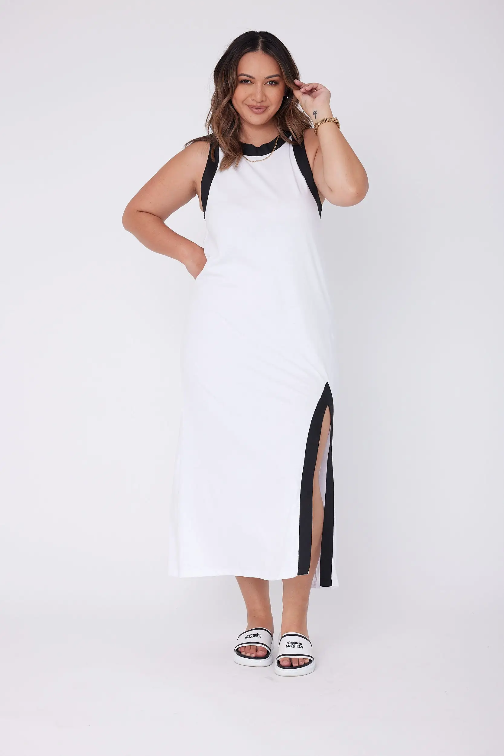 REIGN Dress White & Black