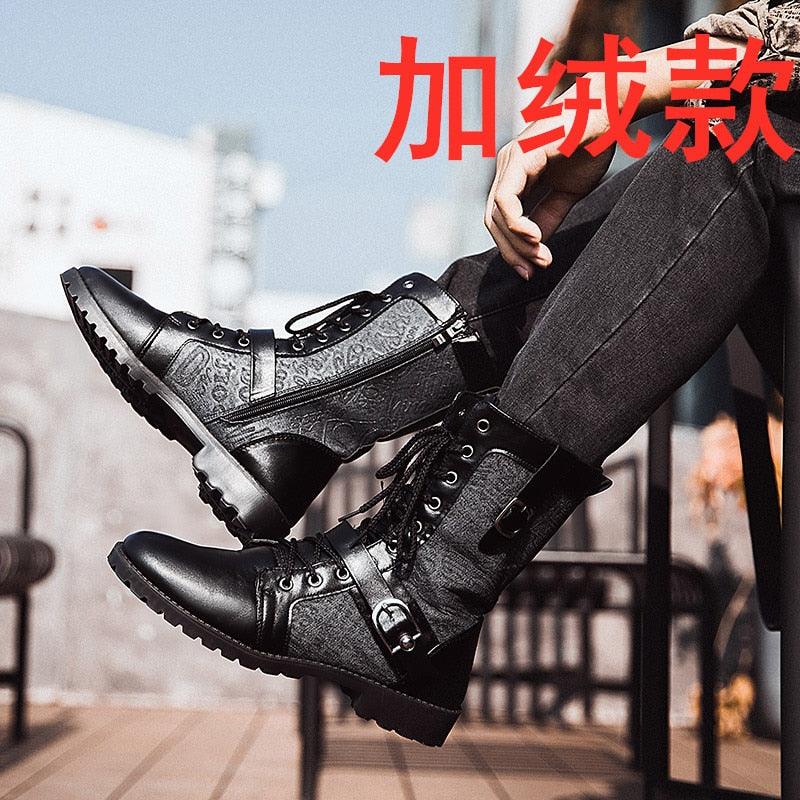 Retro Mid-Carf Punk Motorcycle Boots