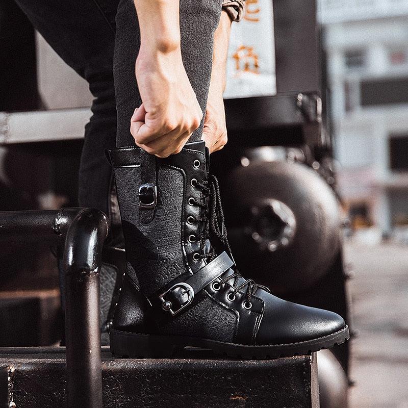 Retro Mid-Carf Punk Motorcycle Boots